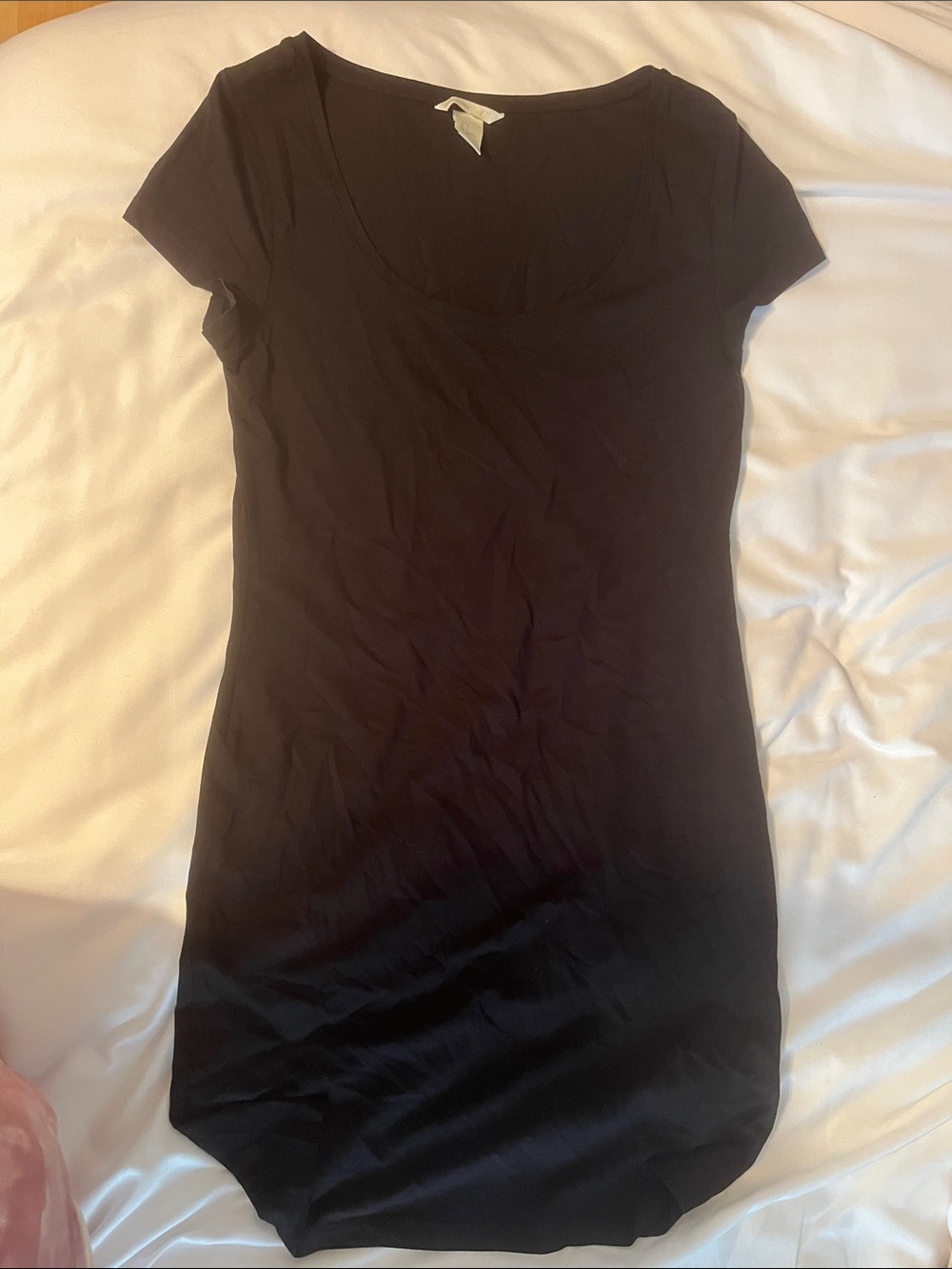 H&M Black Scoop Neck Short-Sleeve Mini Dress